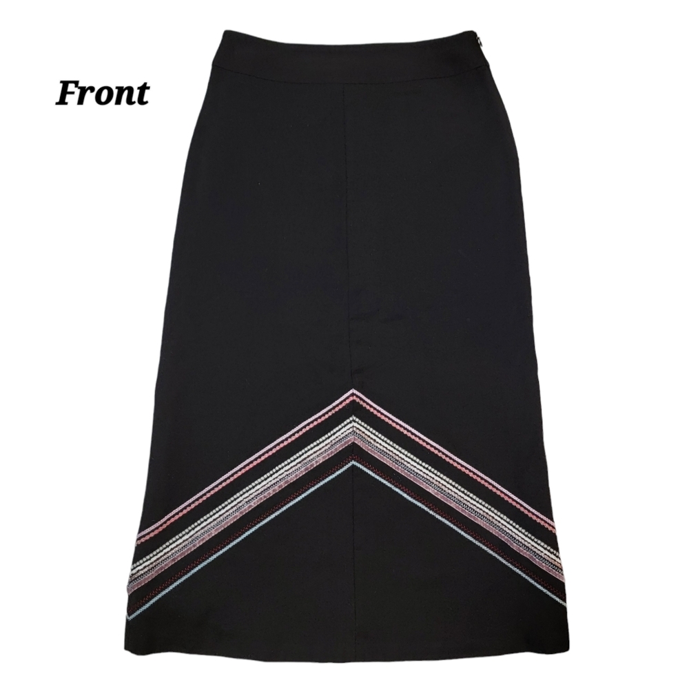 Vintage Garnet Hill Size 4 A-Line Boho Embroidered Wool Maxi Skirt